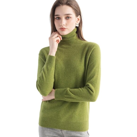 Women´s Cashmere Sweater Turtleneck Warm Soft Long...